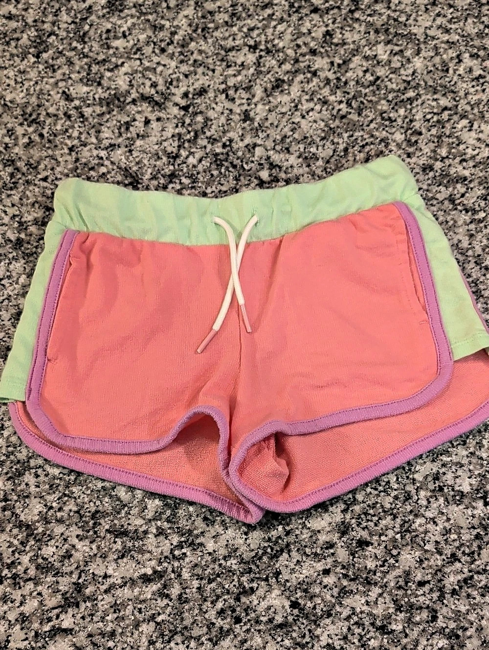 Old Navy Color-Block French-Terry Shorts Pink & Green Girls Small (6-7)
